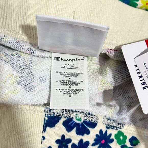 NEW CHAMPION FLORAL SHORTS WOMENS MEDIUM FLOWER POWER MULTI COLOR FRENCH TERRY N - Picture 6 of 8